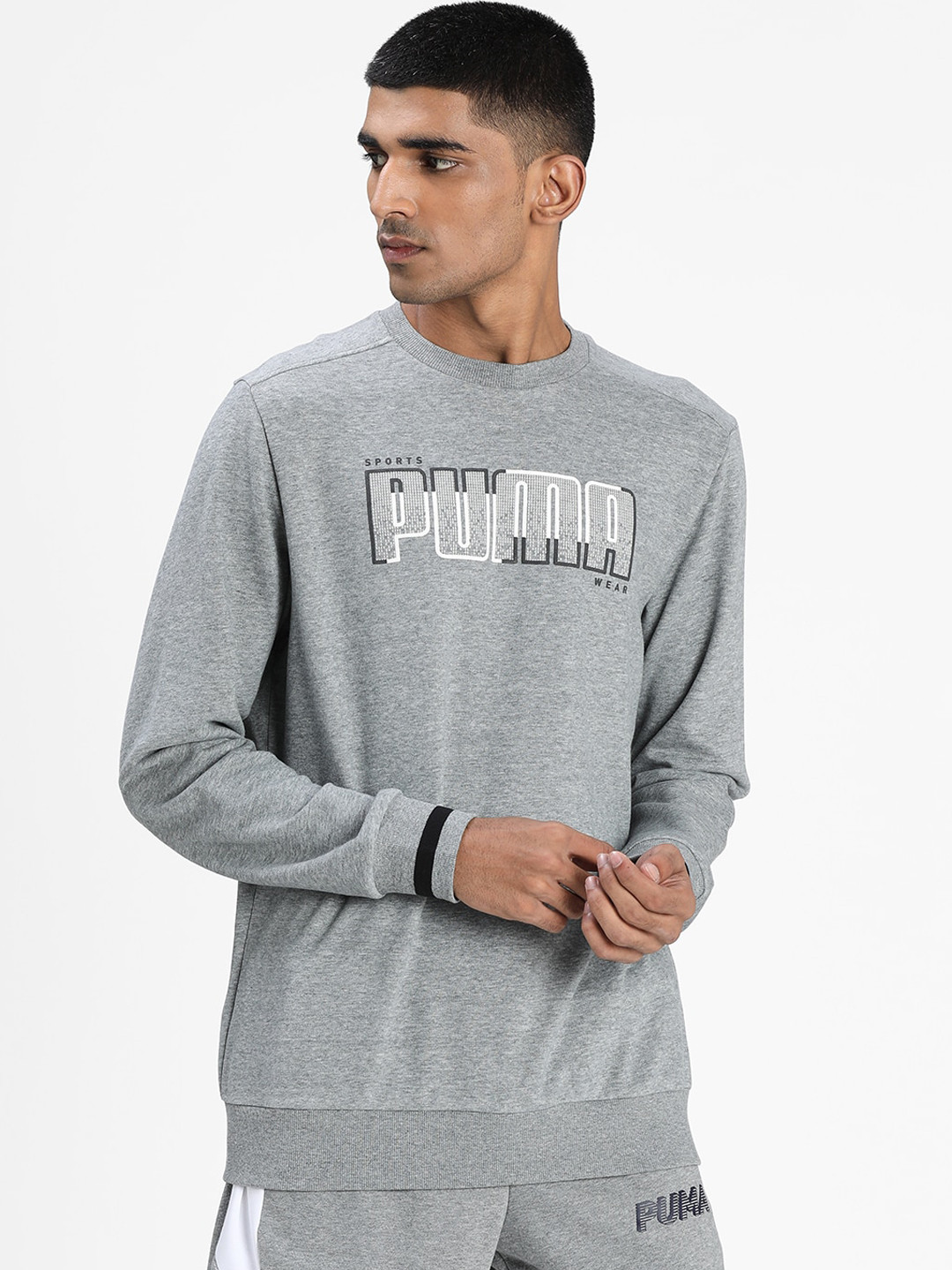 

Puma Men Grey Solid Regular Fit Cotton Sports Shorts