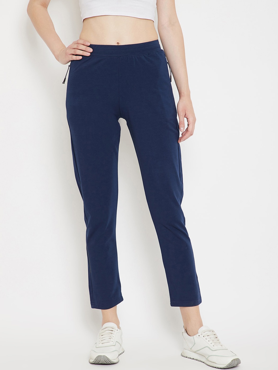 

Okane Women Blue Cotton Solid Track Pants