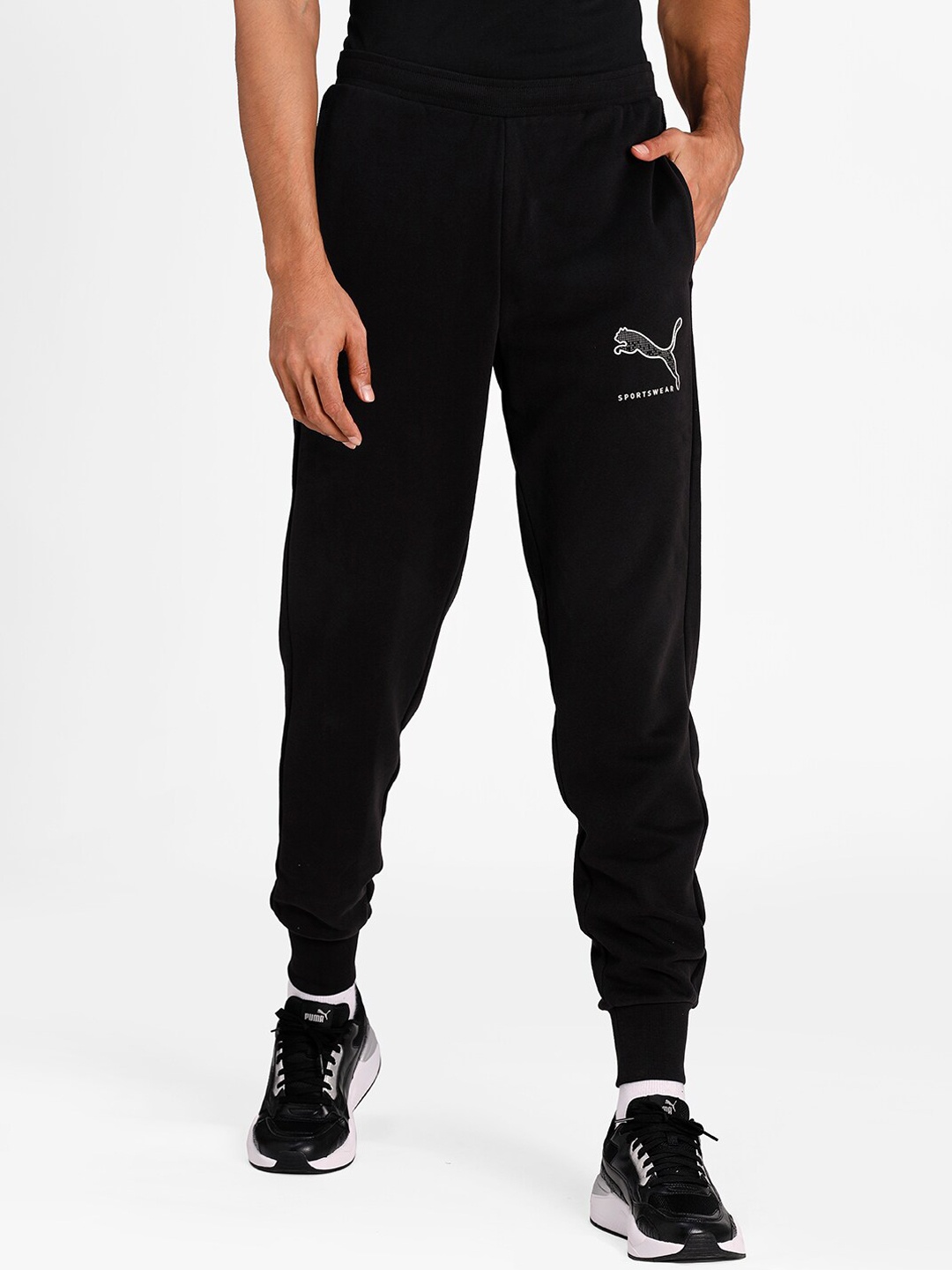 

Puma Men Black Solid ATHLETICS Slim-Fit Joggers