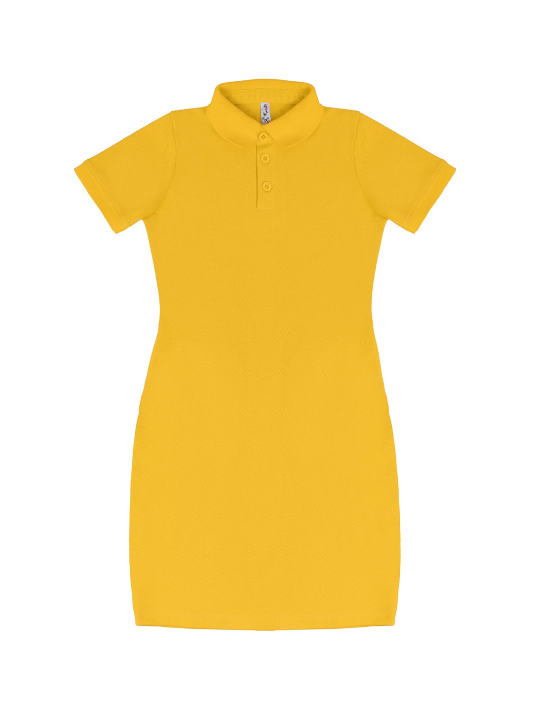 

Hunny Bunny Girls Mustard Solid Cotton Sheath Dress
