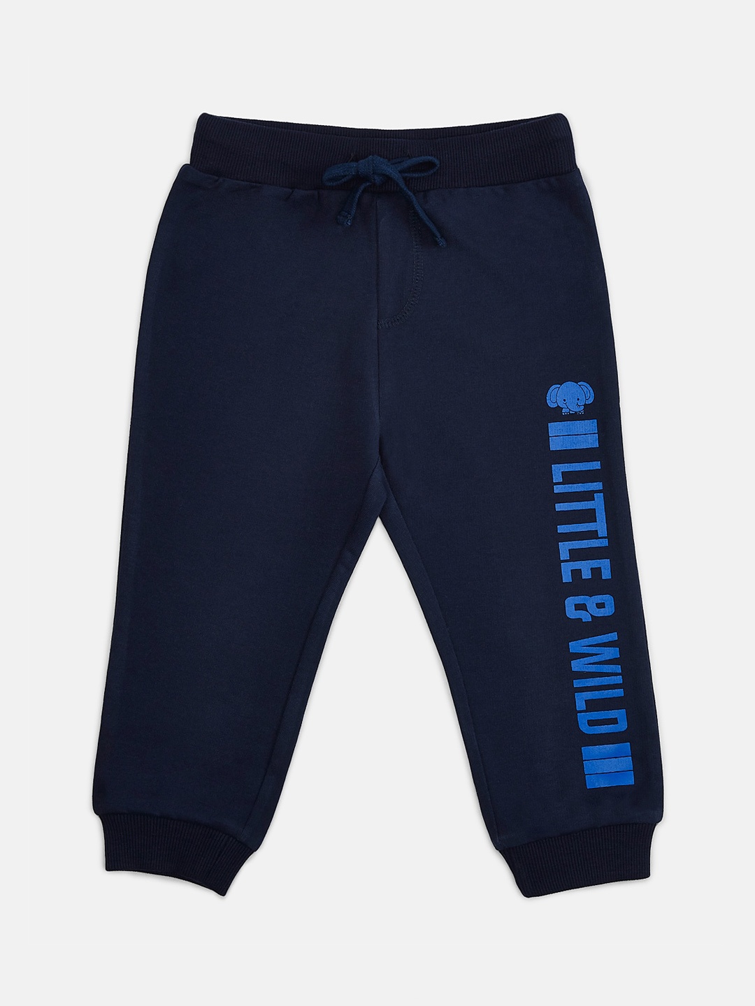 

Pantaloons Infant Boys Navy Blue Solid Slim-Fit Joggers