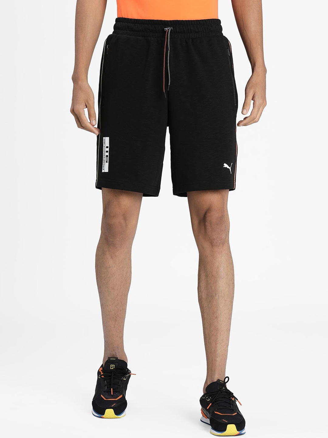 

Puma Men Black Regular Fit Cotton Sports Shorts