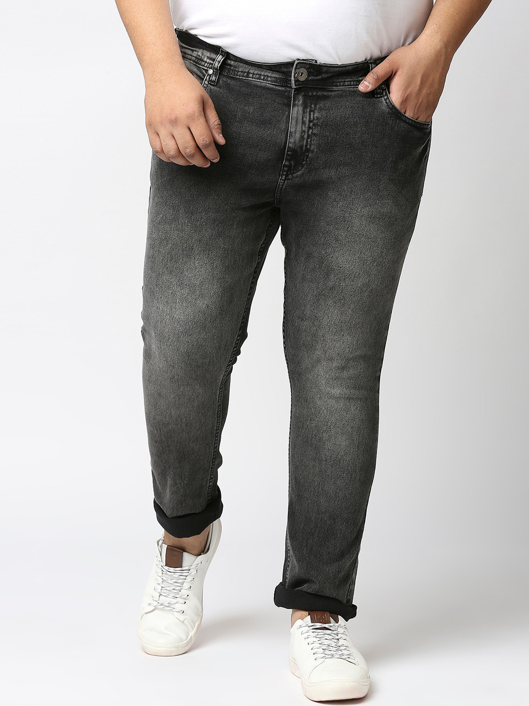 

Freeform by High Star Plus Size Men Black Light Fade Jeans