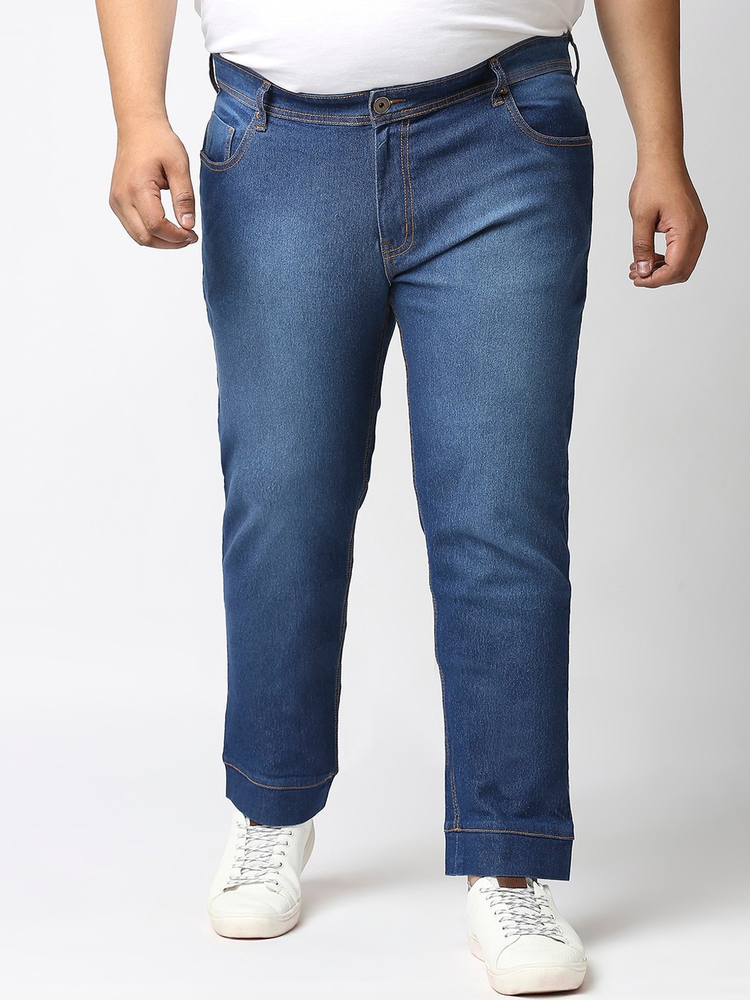 

Freeform by High Star Men Plus Size Solid Jeans, Blue