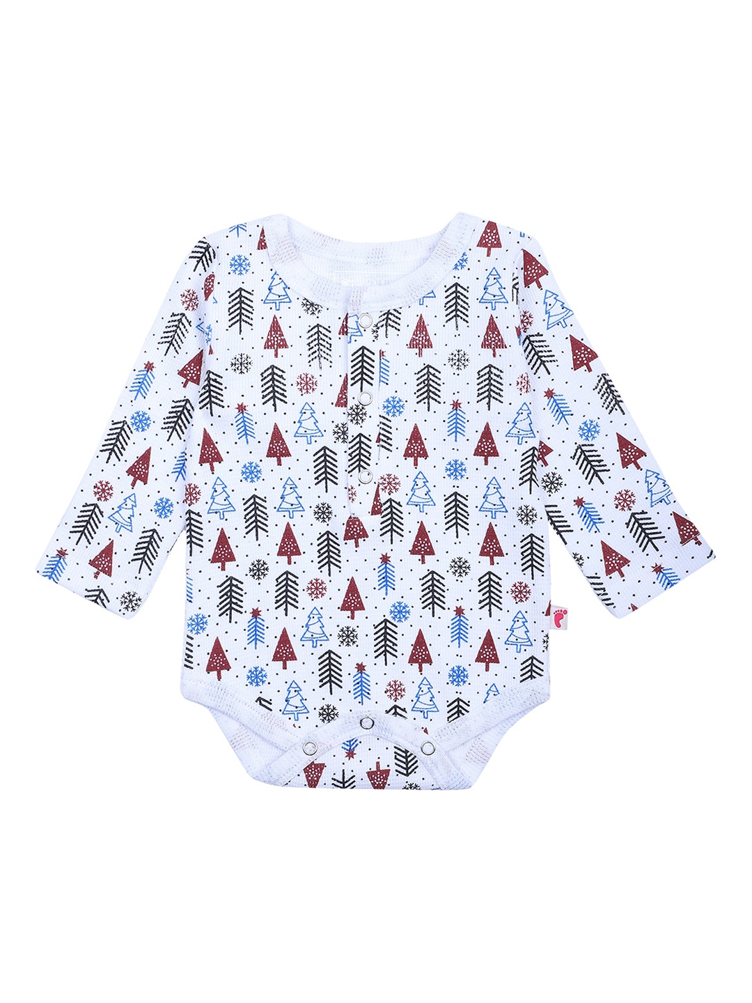 

First Kick Infant Kids White & Black Printed Organic Cotton Bodysuit
