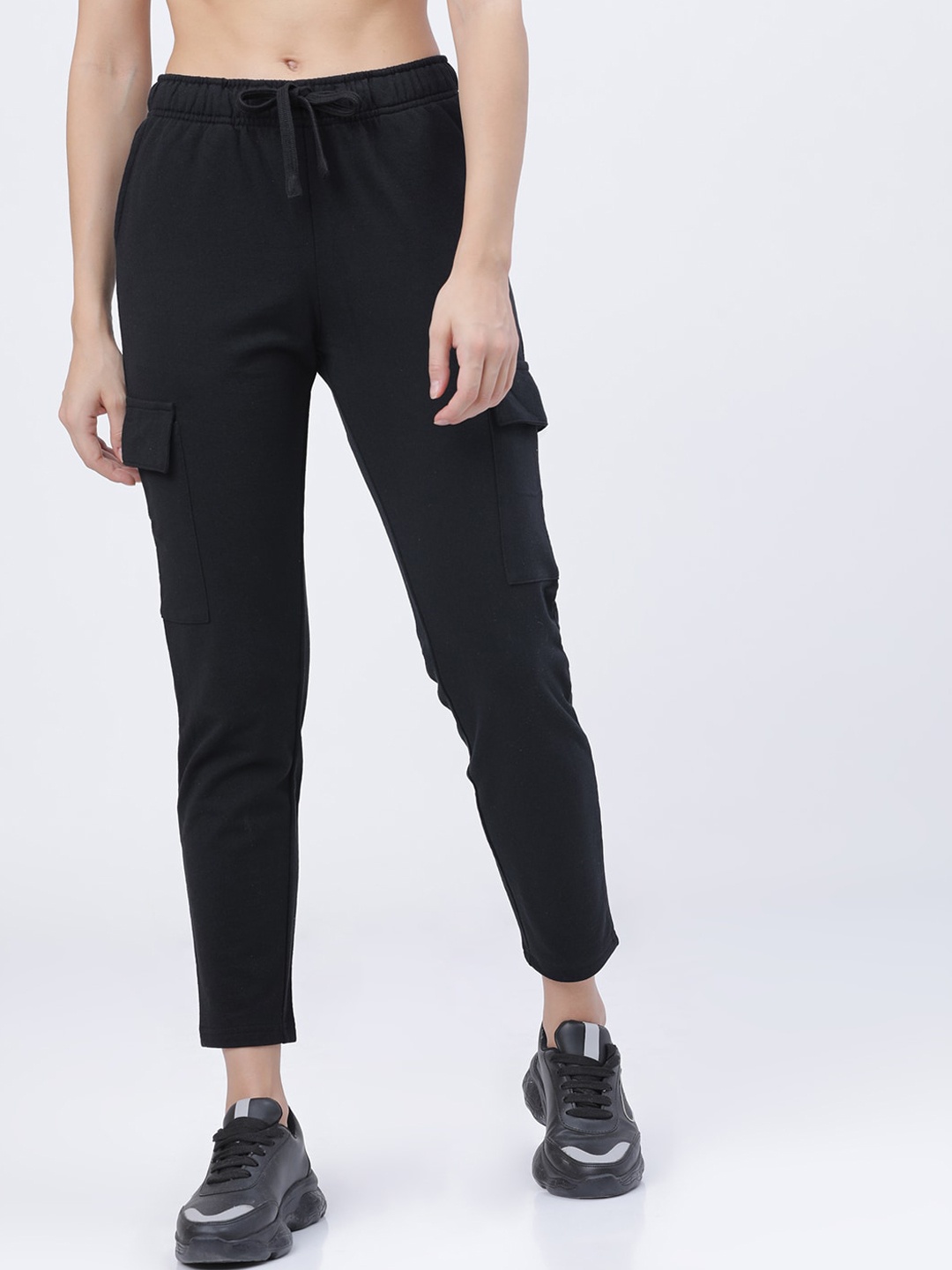 

Tokyo Talkies Women Solid Casual Track Pants, Black