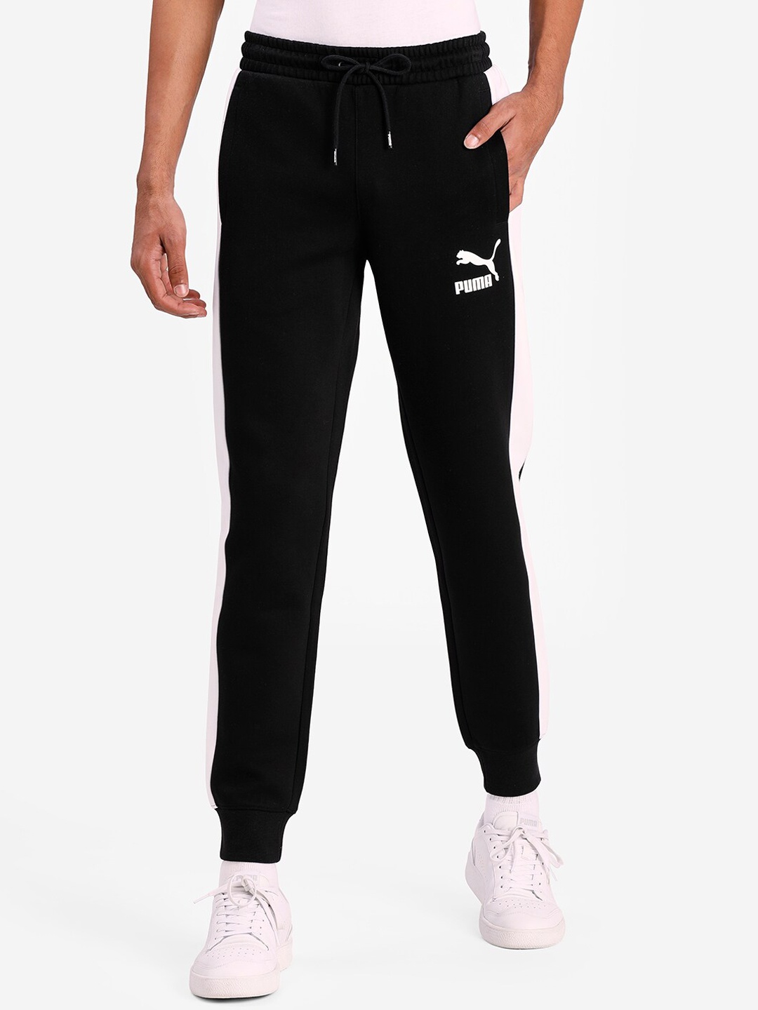

Puma Men Black Solid Iconic T7 DK Slim-Fit Sustainable Joggers