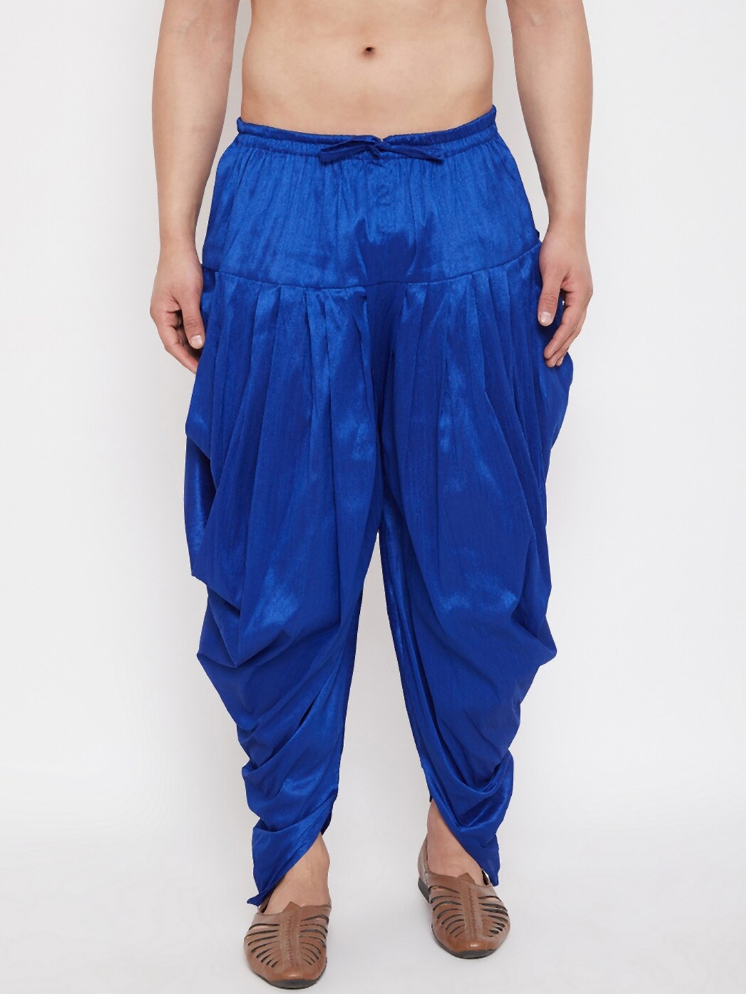 

VASTRAMAY Men Blue Solid Cowl Dhoti Pants