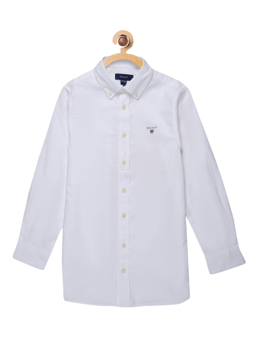

GANT Boys White Solid Slim Fit Cotton Casual Shirt