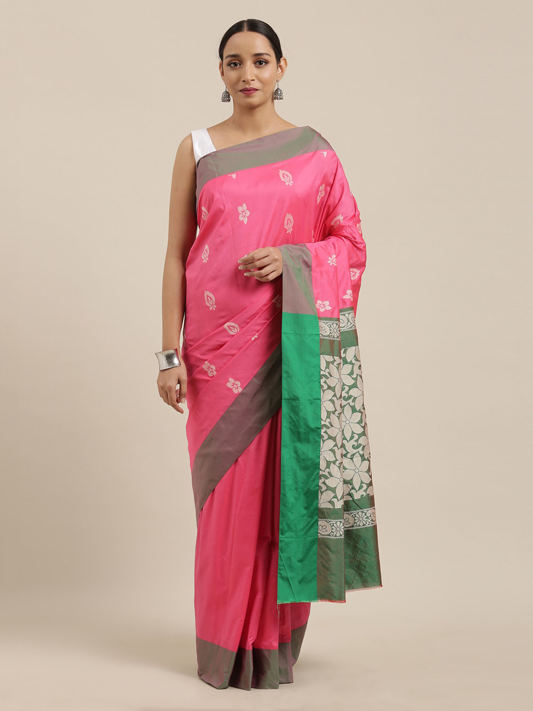 

The Chennai Silks Pink Woven Design Art Silk Saree