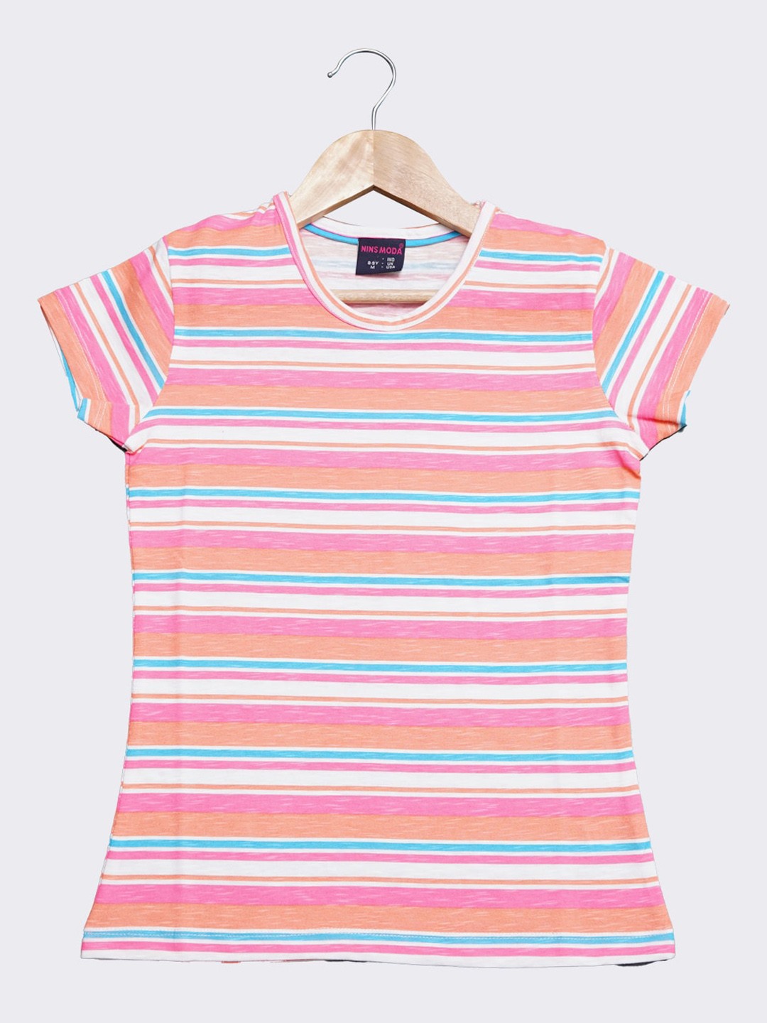

Nins Moda Red Striped Regular Top
