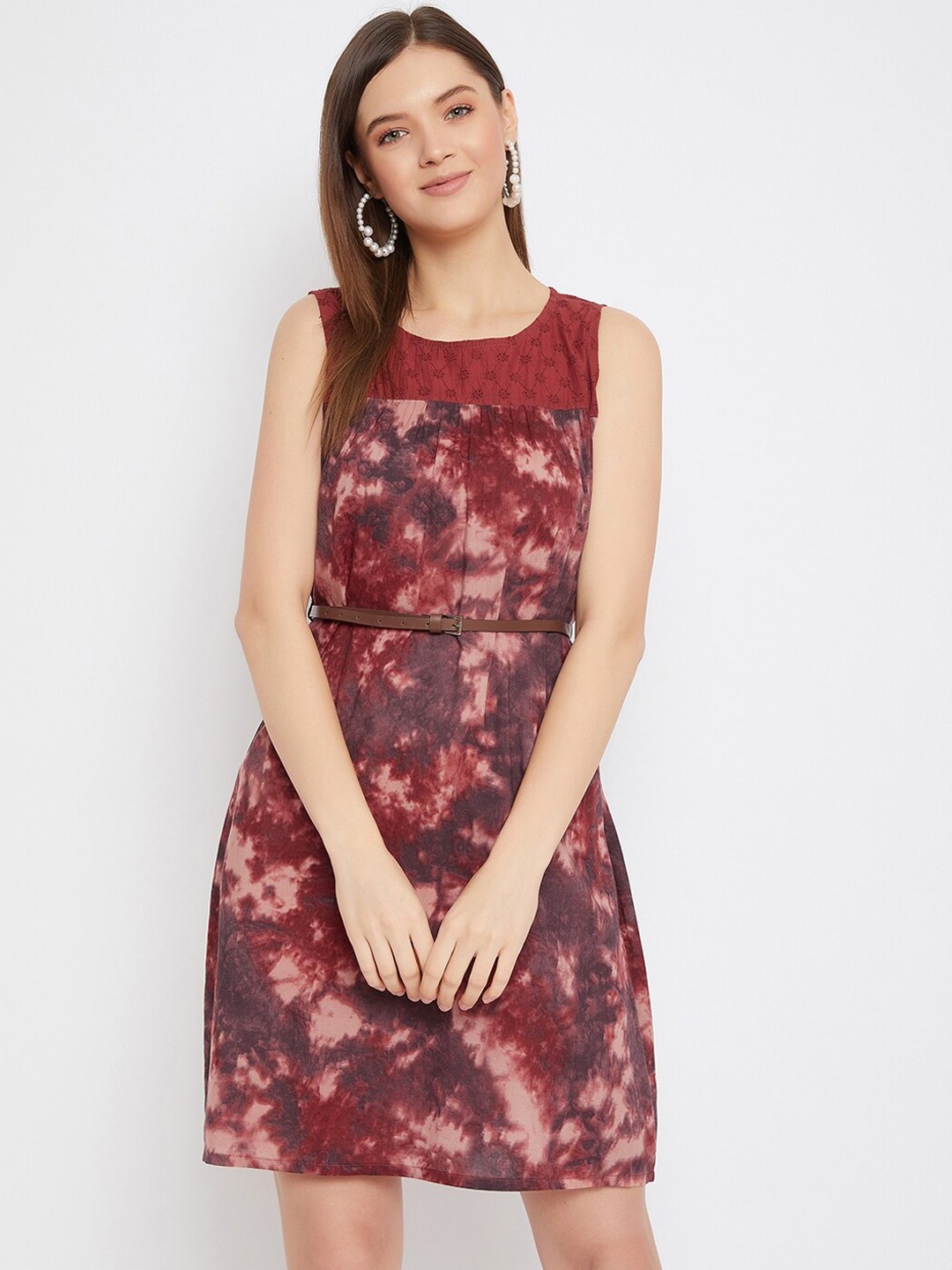 

Bitterlime Women Maroon Dyed Sheath Dress