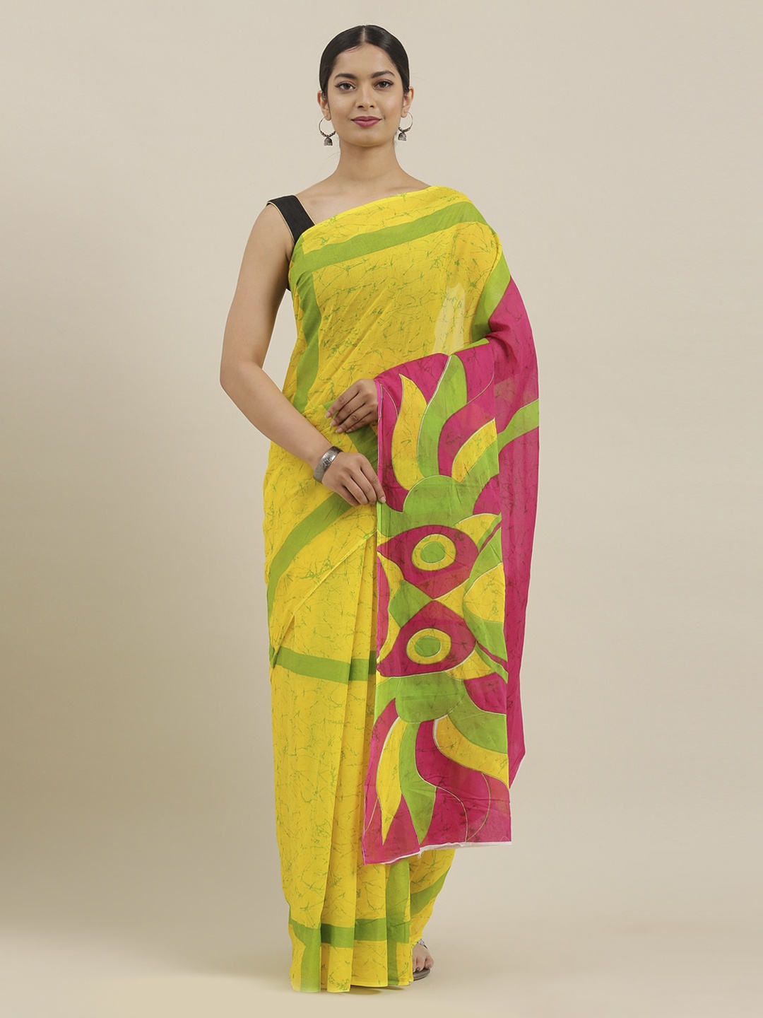 

The Chennai Silks Yellow Printed Pure Cotton Saree