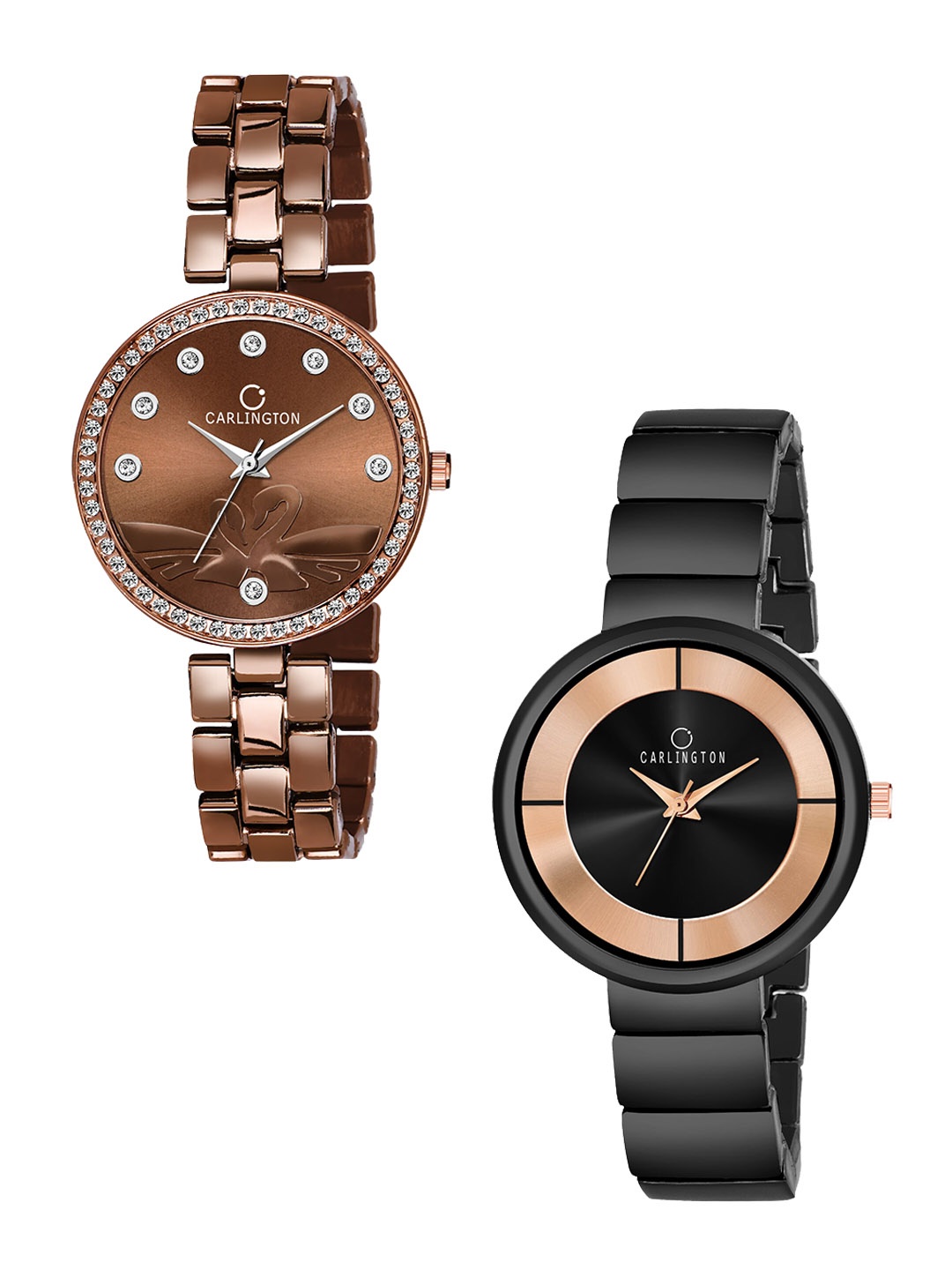 

CARLINGTON Women Set Of 2 Analogue Watches, Brown