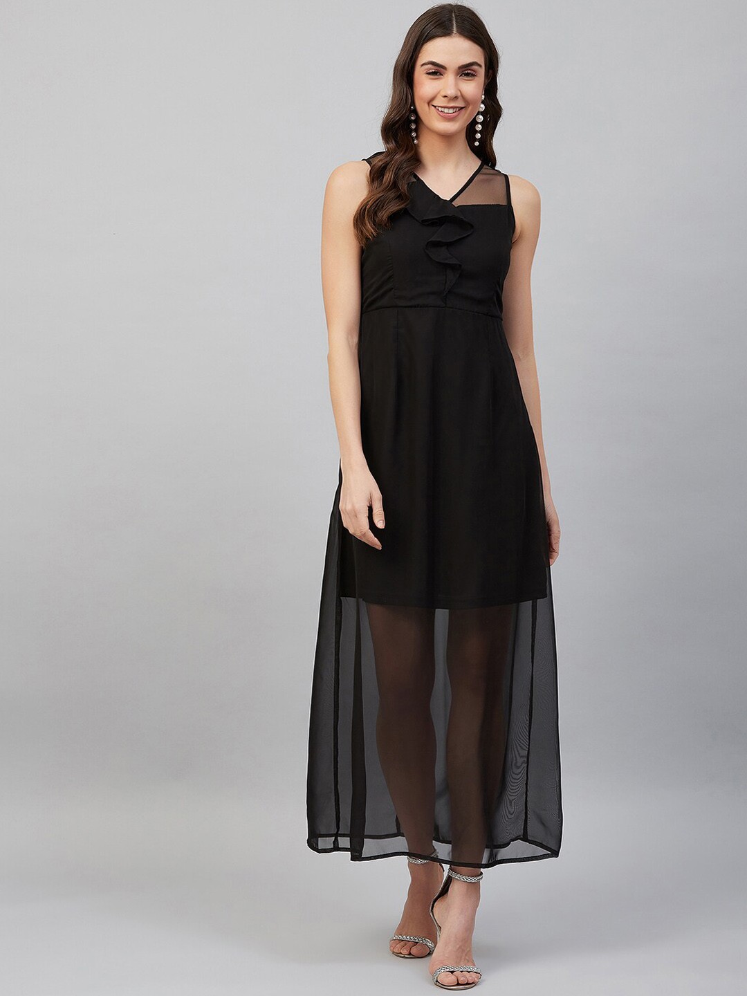 

Carlton London Women Black Solid Maxi Dress