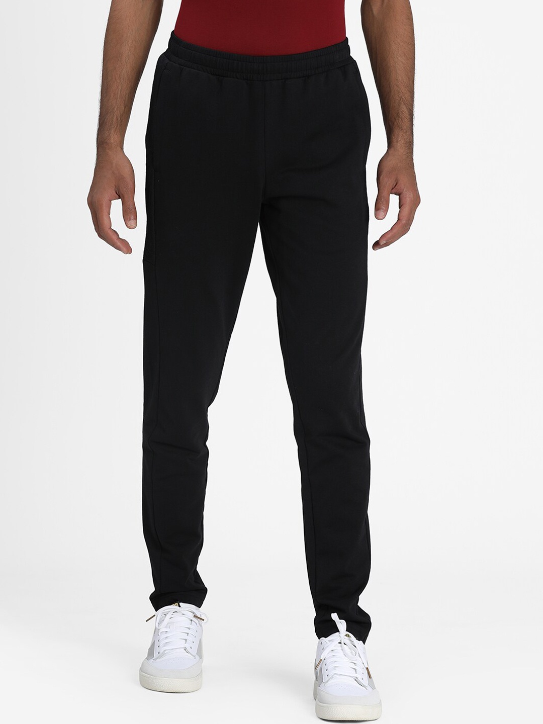 

Puma Men Black Solid Slim-Fit Mesh Overlay Track Pants