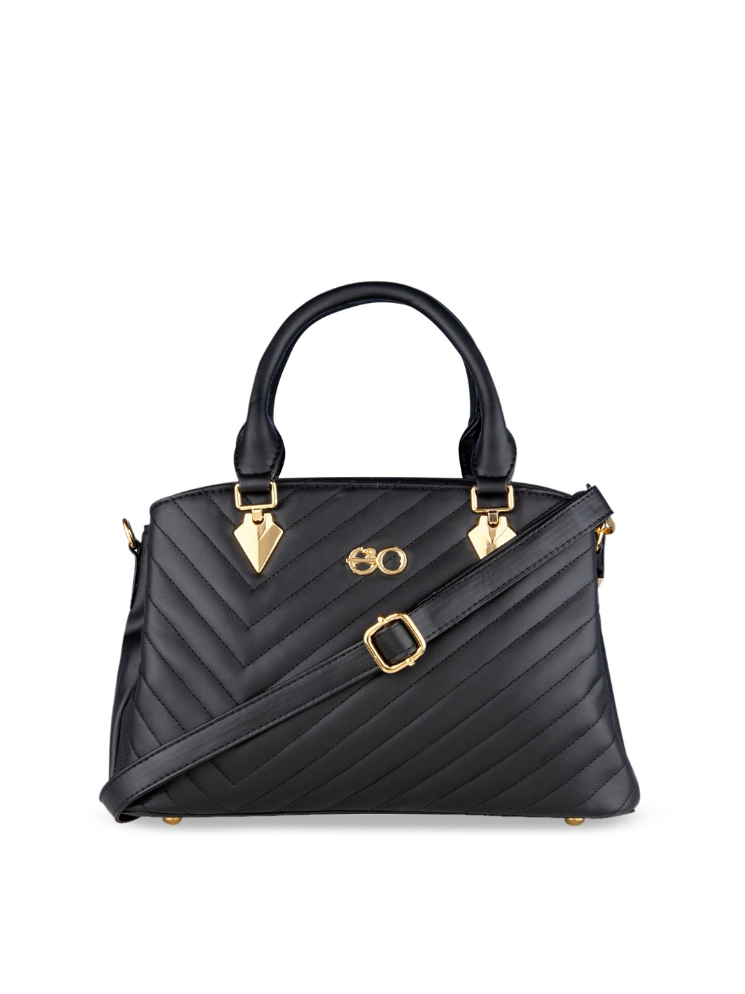 

E2O Black Textured Handheld Bag