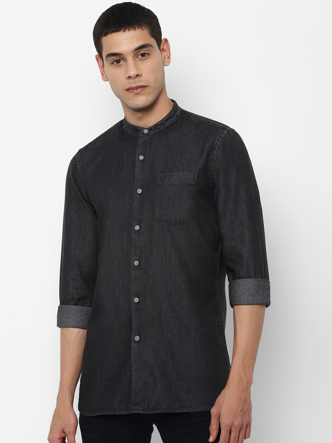 

Allen Solly Sport Men Charcoal Grey Regular Fit Solid Pure Cotton Casual Shirt