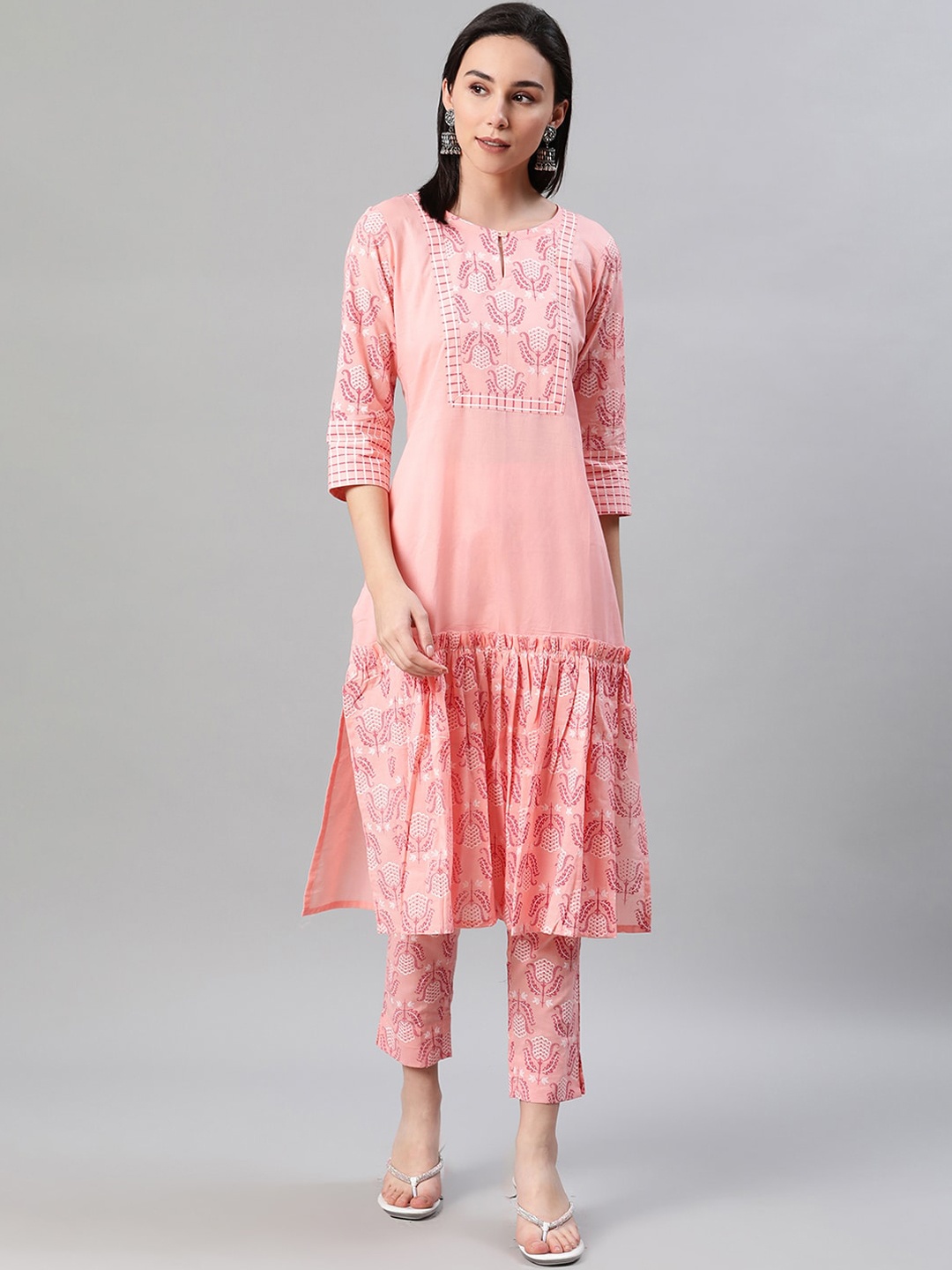 

ZIYAA Women Pink Ethnic Motifs Printed Kurta