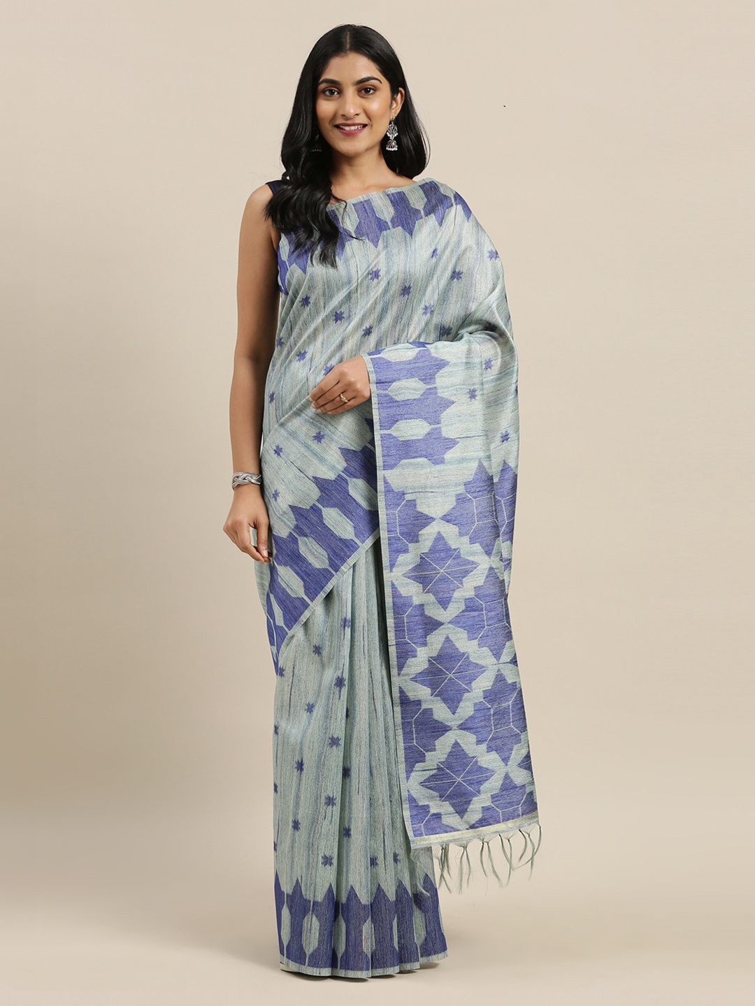 

The Chennai Silks Green & Blue Viscose Rayon Woven Design Banarasi Saree