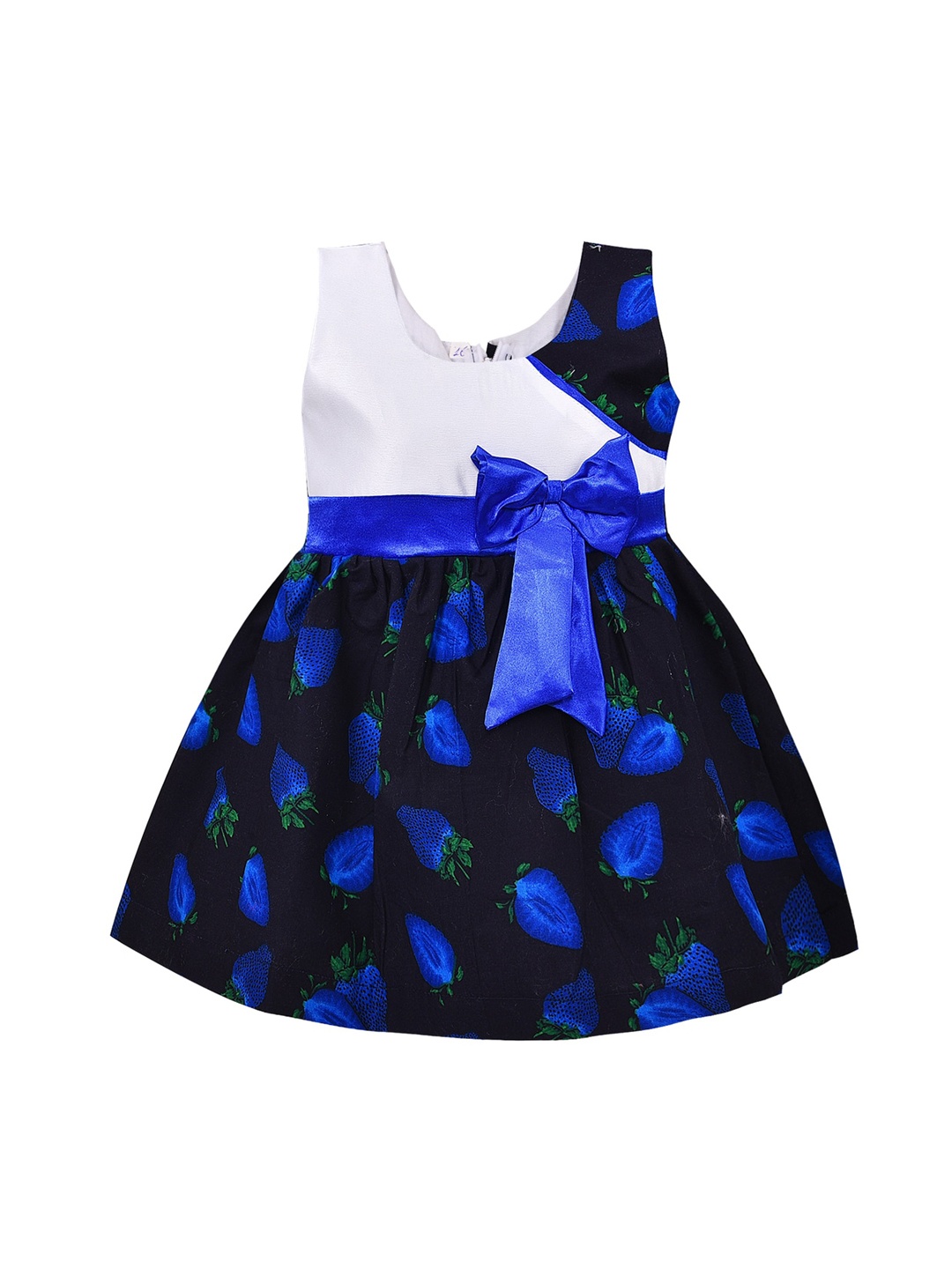 

Wish Karo Girls White Printed Fit and Flare Dress