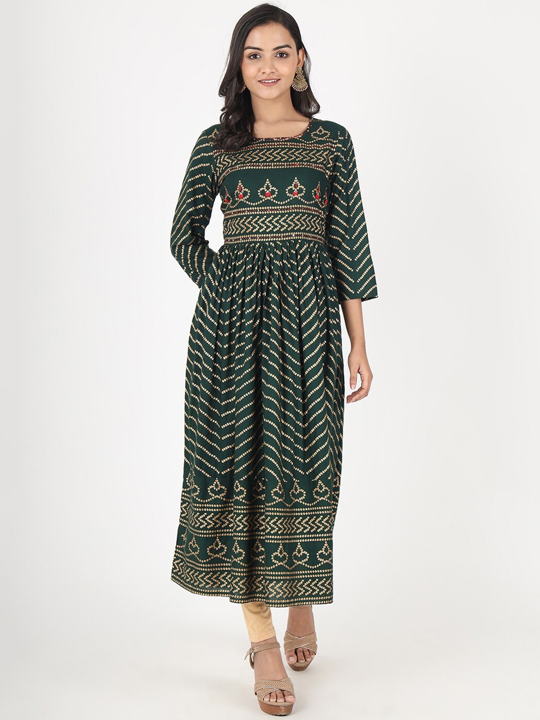

Vbuyz Women Green Anarkali Kurta