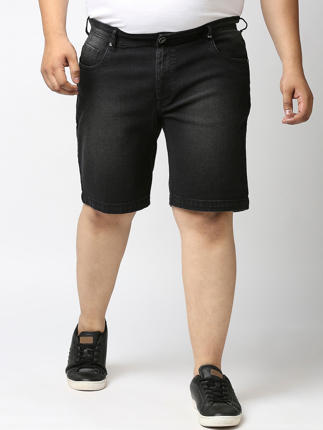 

Freeform by High Star Plus Size Men Black Denim Shorts