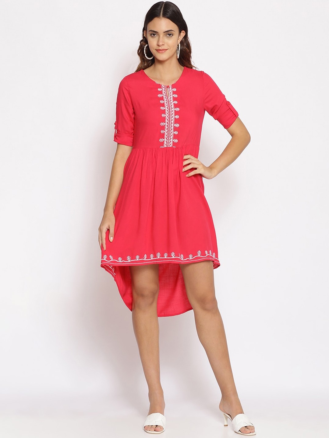 

Oxolloxo Women Pink Fit and Flare Dress