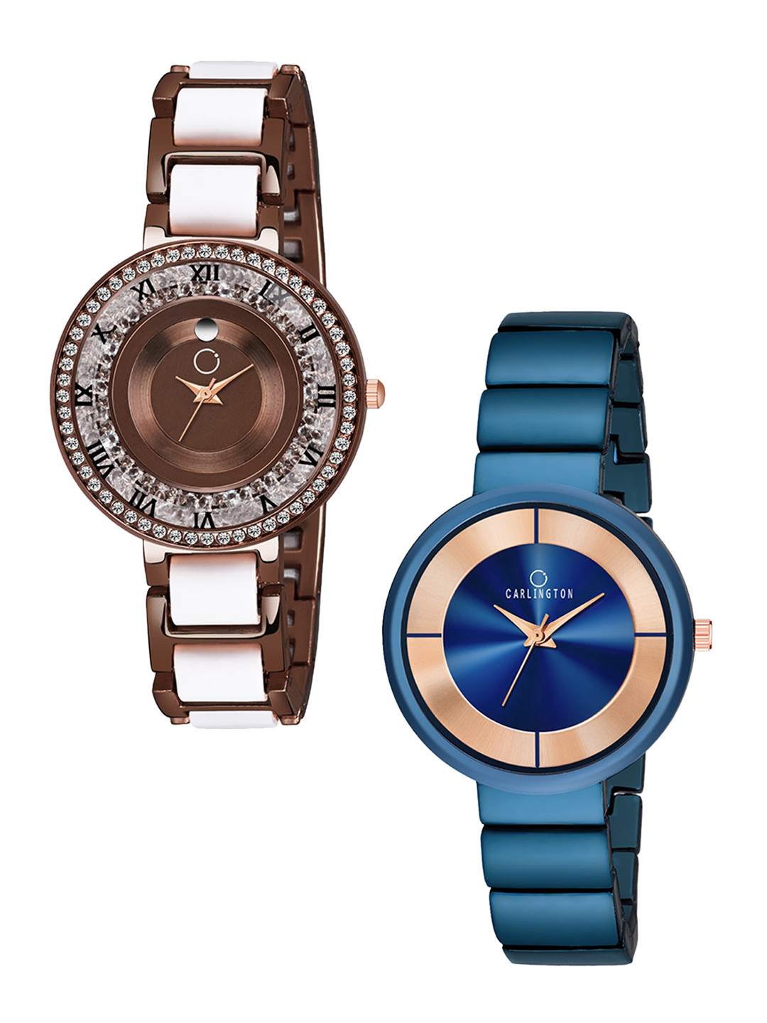 

CARLINGTON Women Set of 2 Brown & Blue Analogue Watches