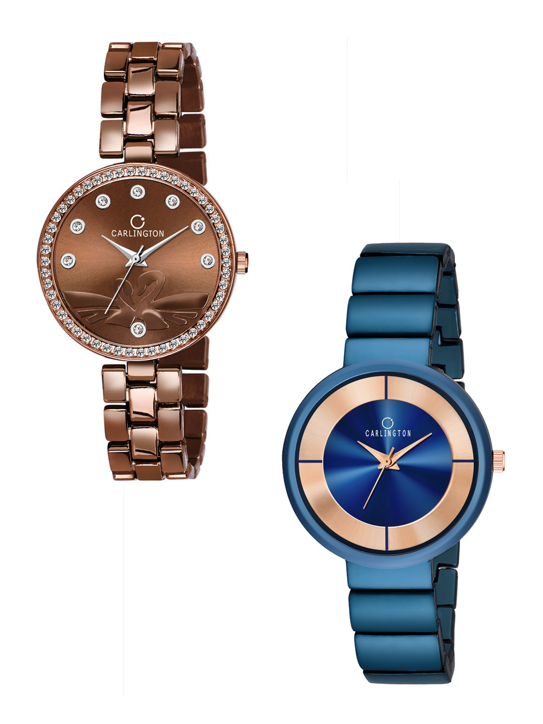

CARLINGTON Women Set of 2 Brown & Blue Analogue Watches