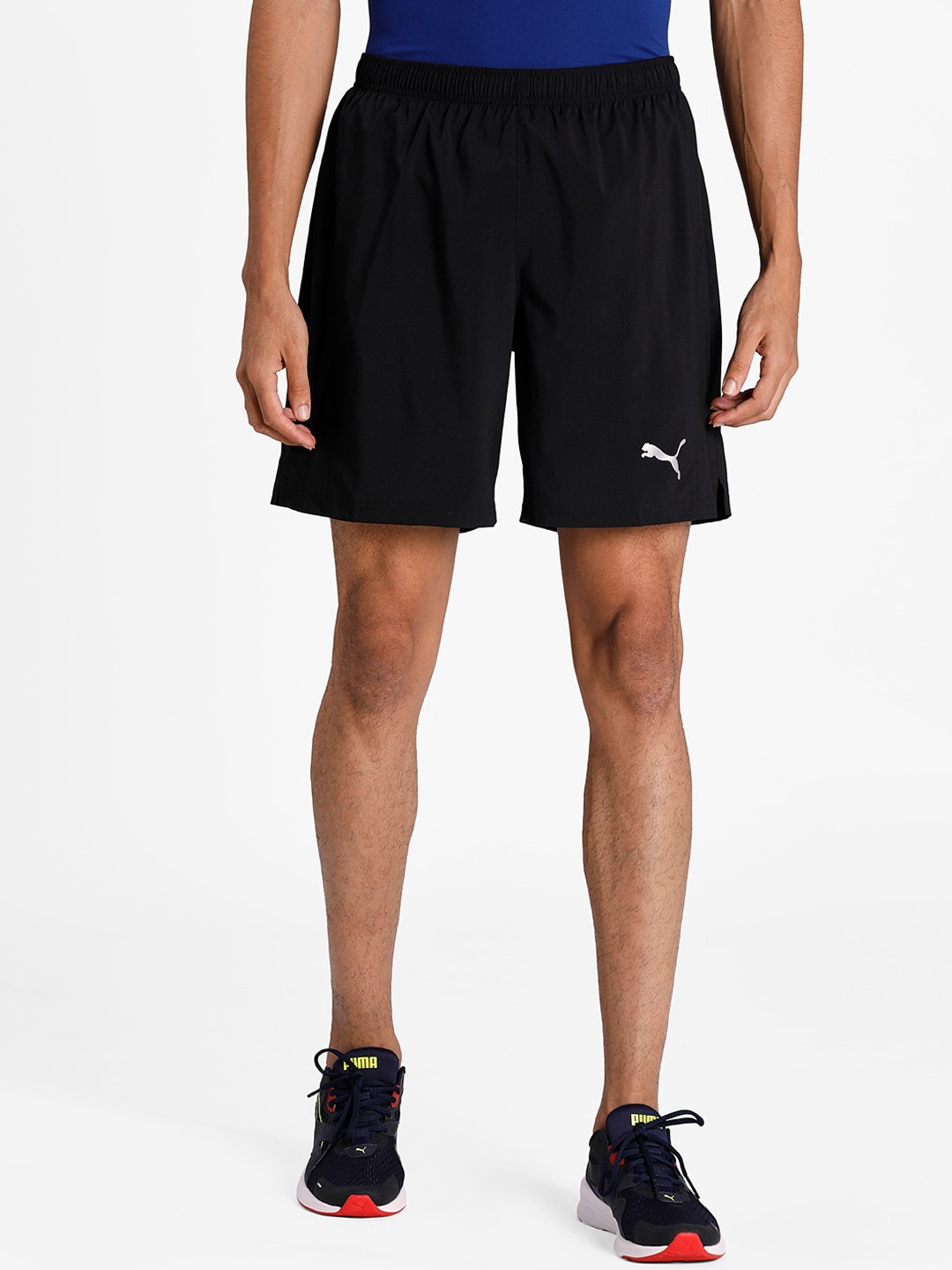 

Puma Men Black Solid Regular Fit Cotton Sports Shorts