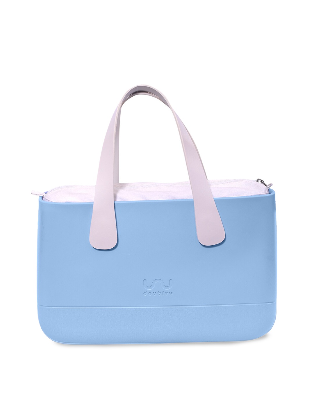 Doubleu Blue Solid Handheld Bag