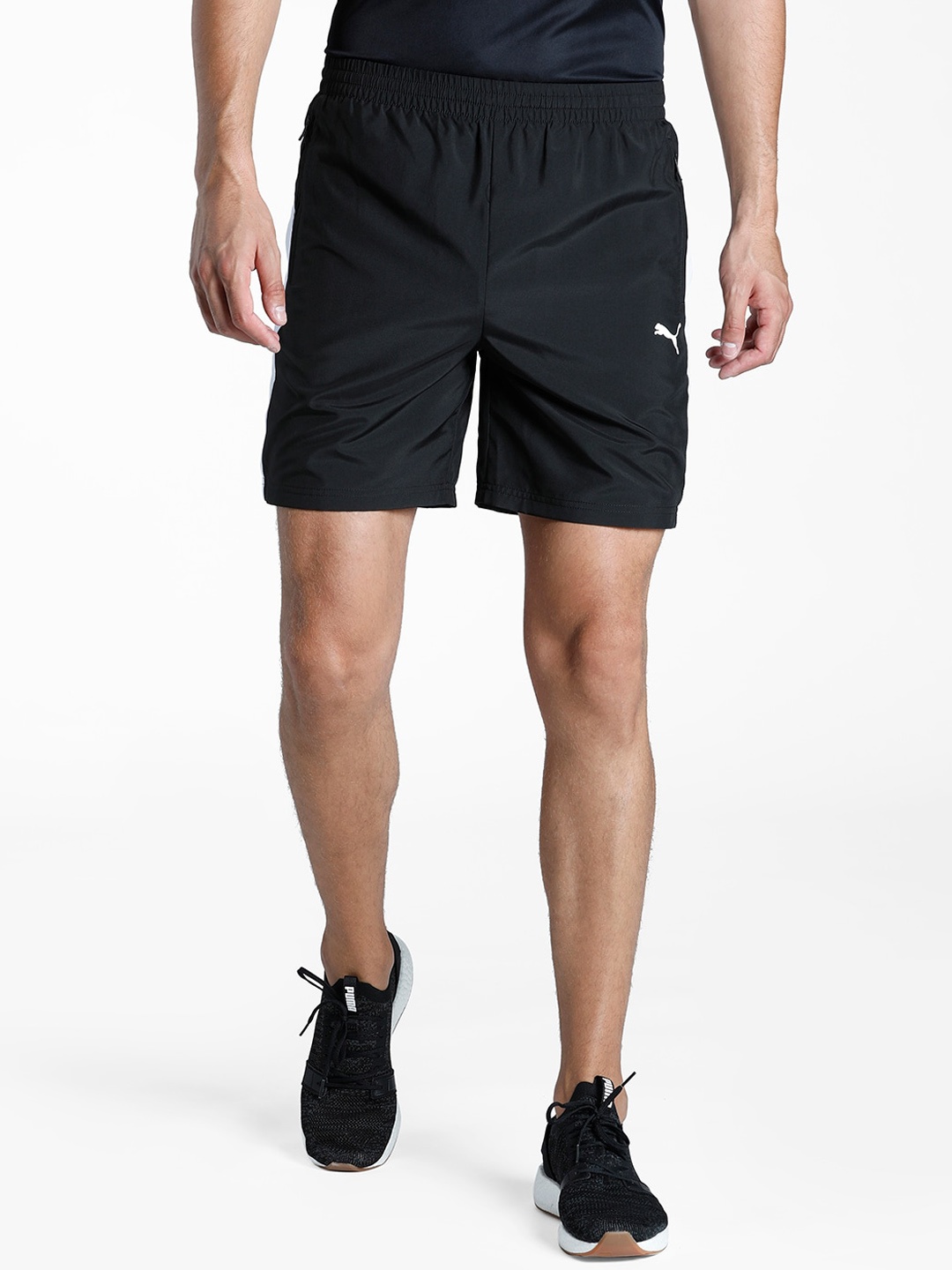 

Puma Men Navy Blue Solid Regular Fit Cotton Sports Shorts