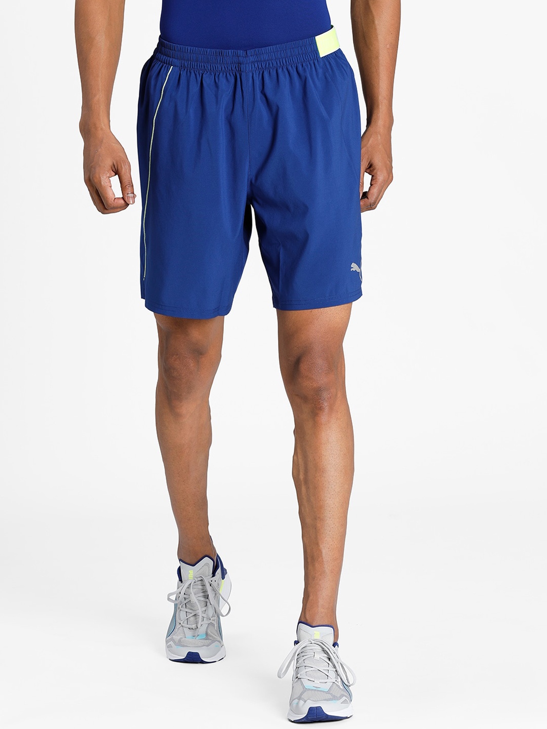 

Puma Men Blue Solid Regular Fit Cotton Sports Shorts