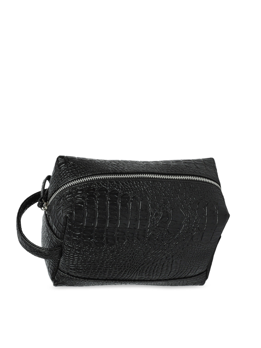 

Bagsy Malone Women Black Croc Textured Makeup Bag