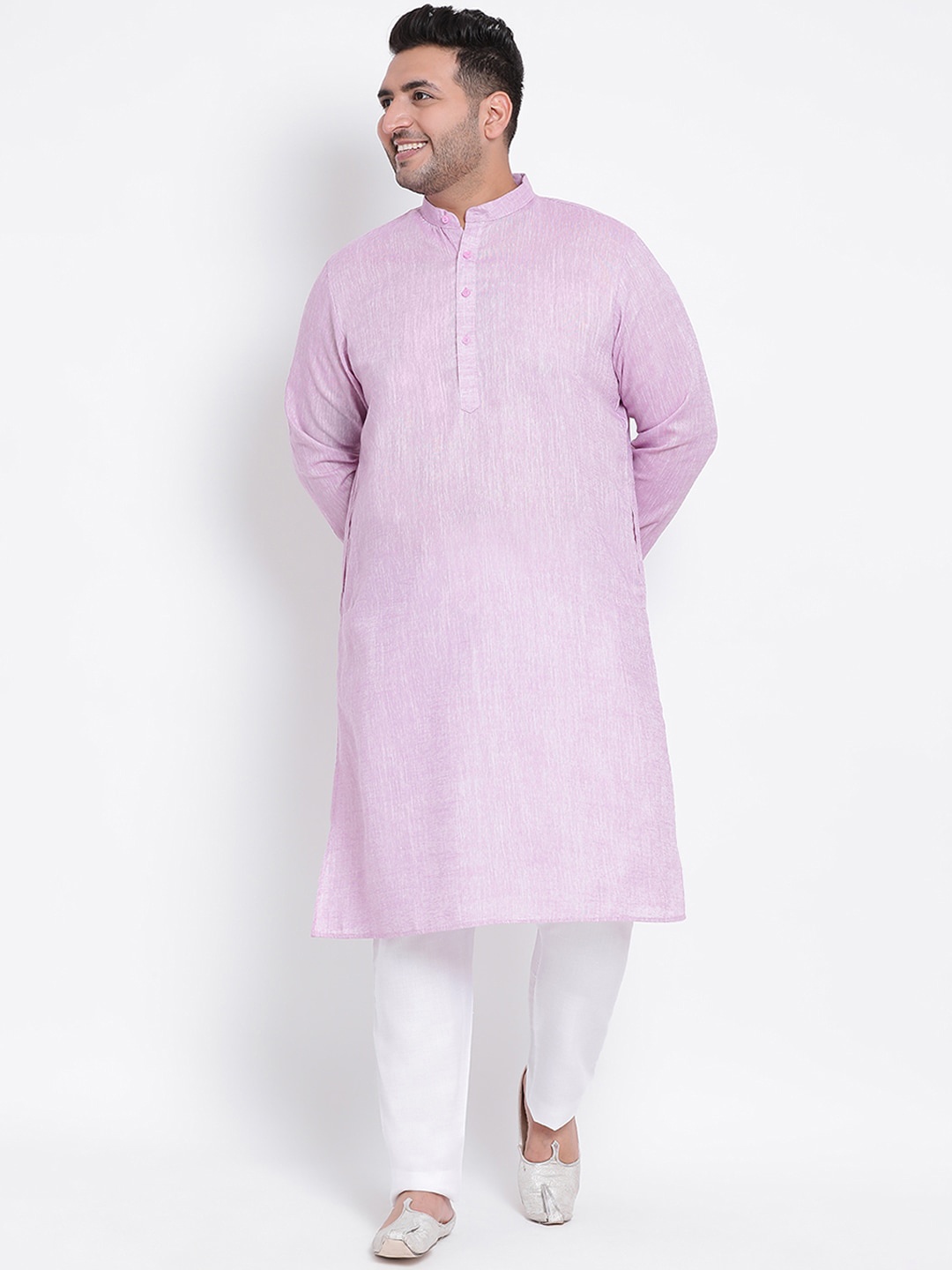 

Hangup Men Lavender Solid Kurta