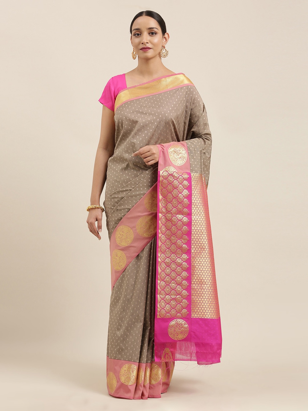 

The Chennai Silks Grey Woven Design Art Silk Saree