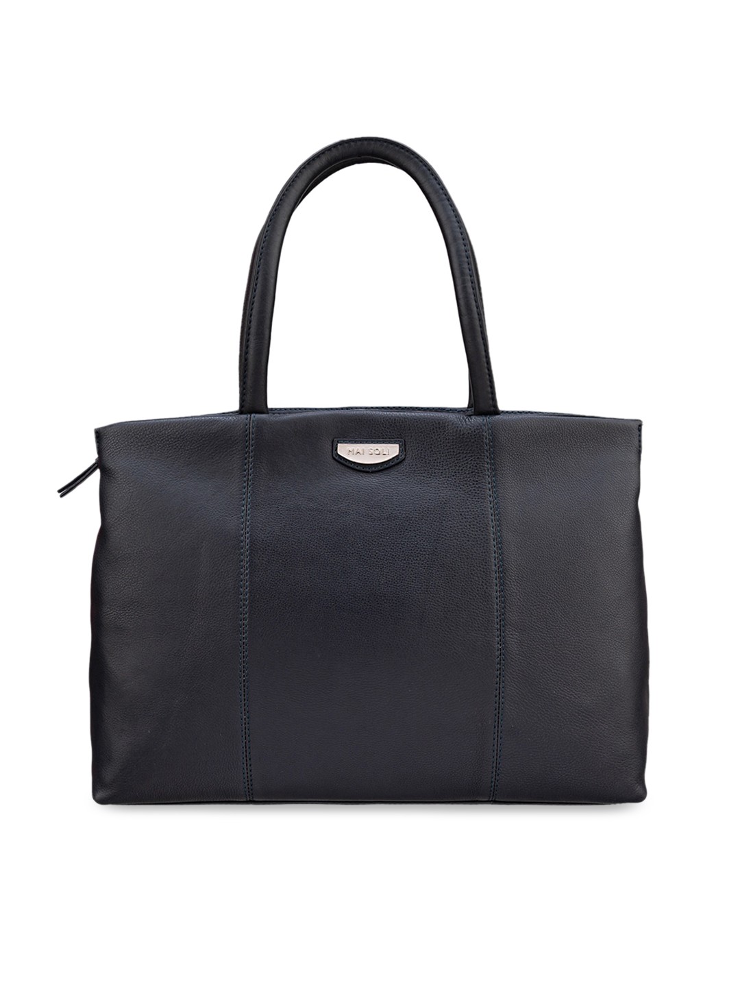 

MAI SOLI Women Navy Blue Solid Leather Handheld Bag
