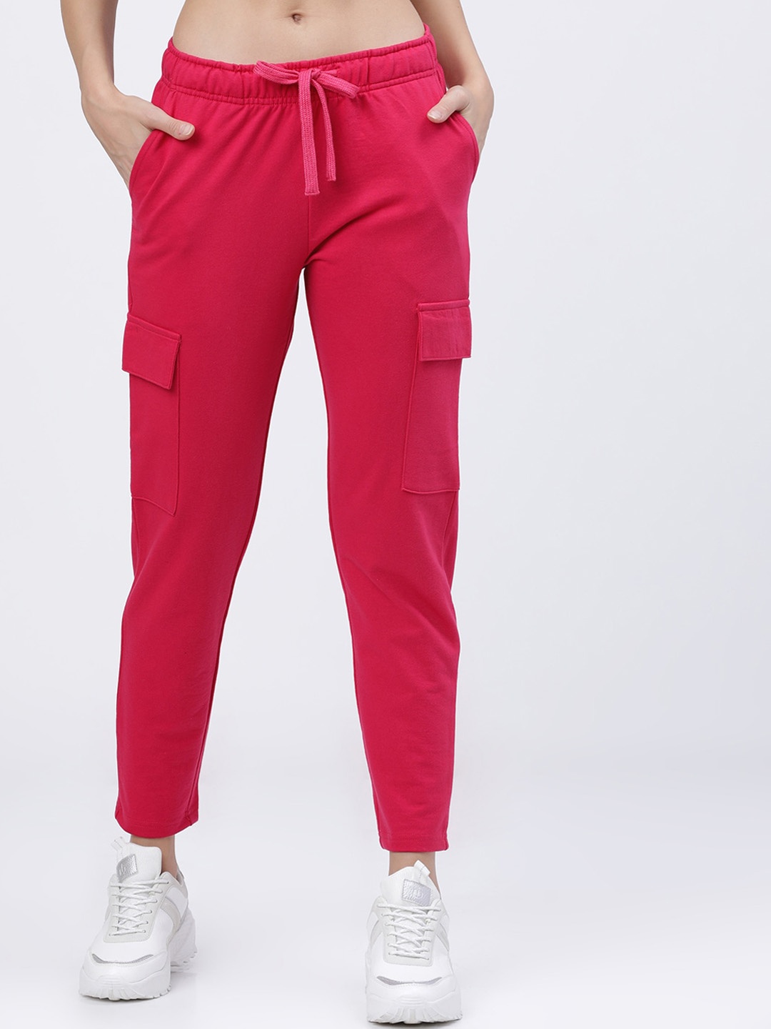 

Tokyo Talkies Women Solid Slim-Fit Track Pants, Fuchsia