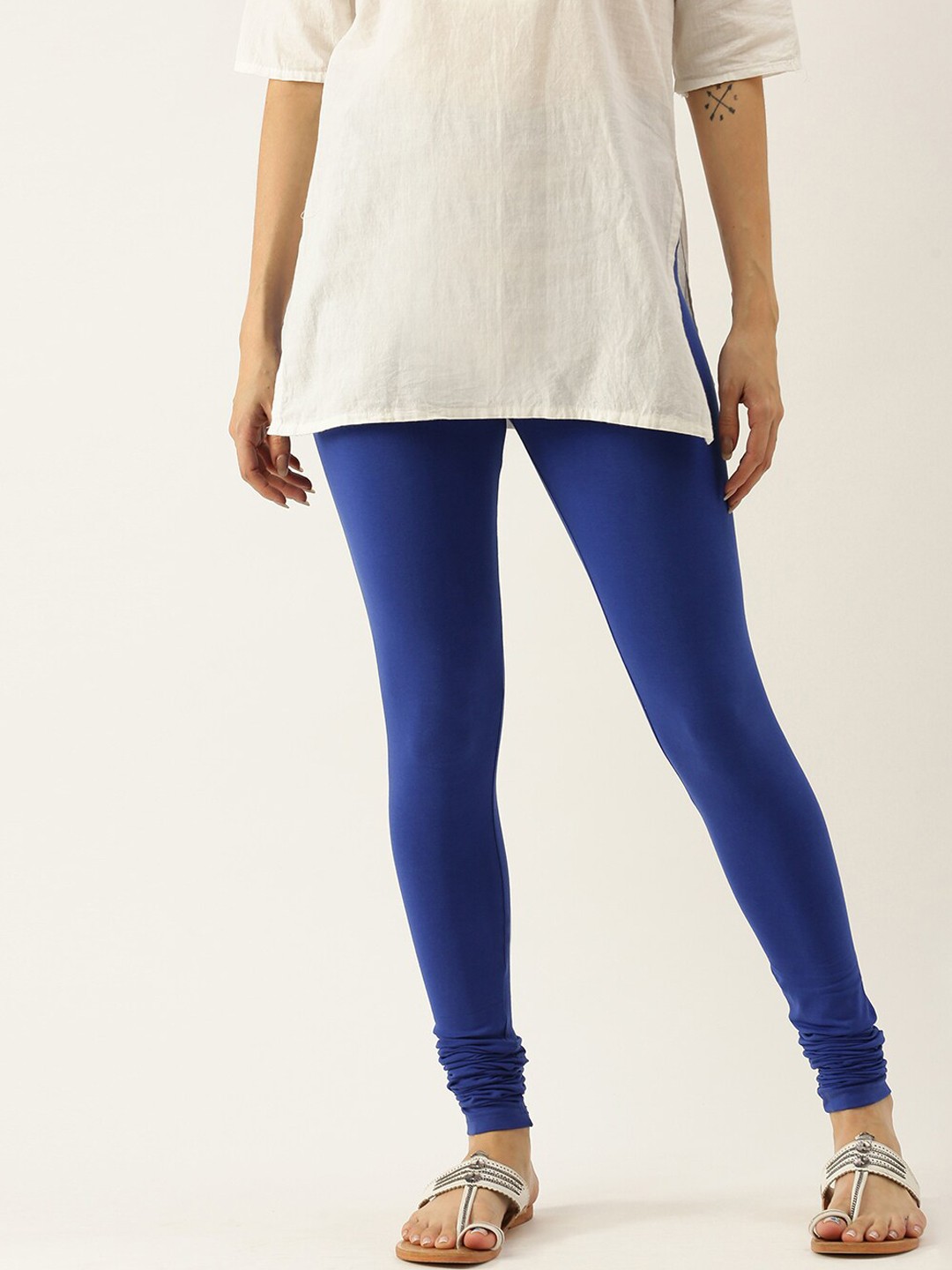 

De Moza Women Blue Solid Ankle-Length Leggings