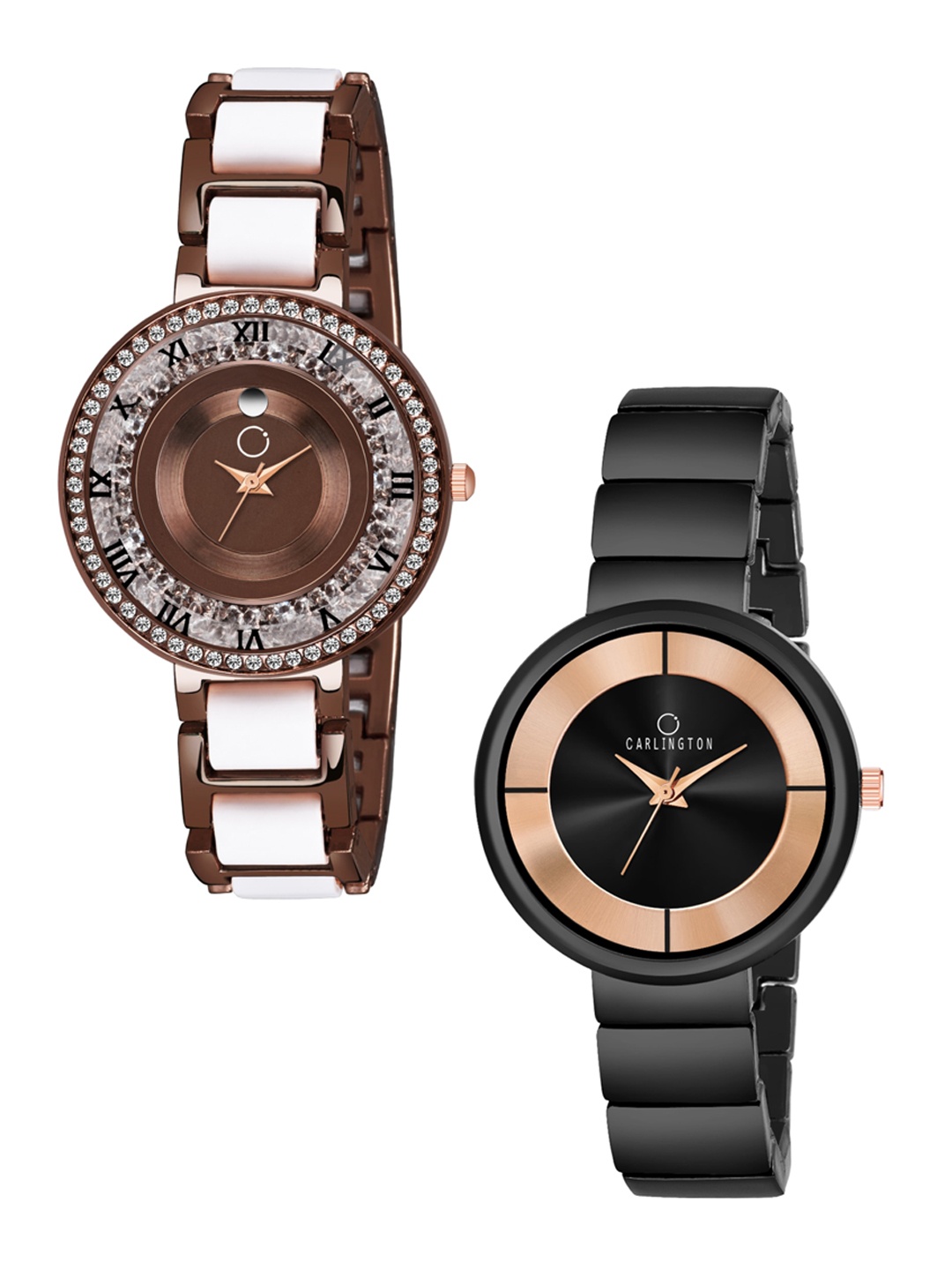 

CARLINGTON Women Set Of 2 Analogue Watches, Black
