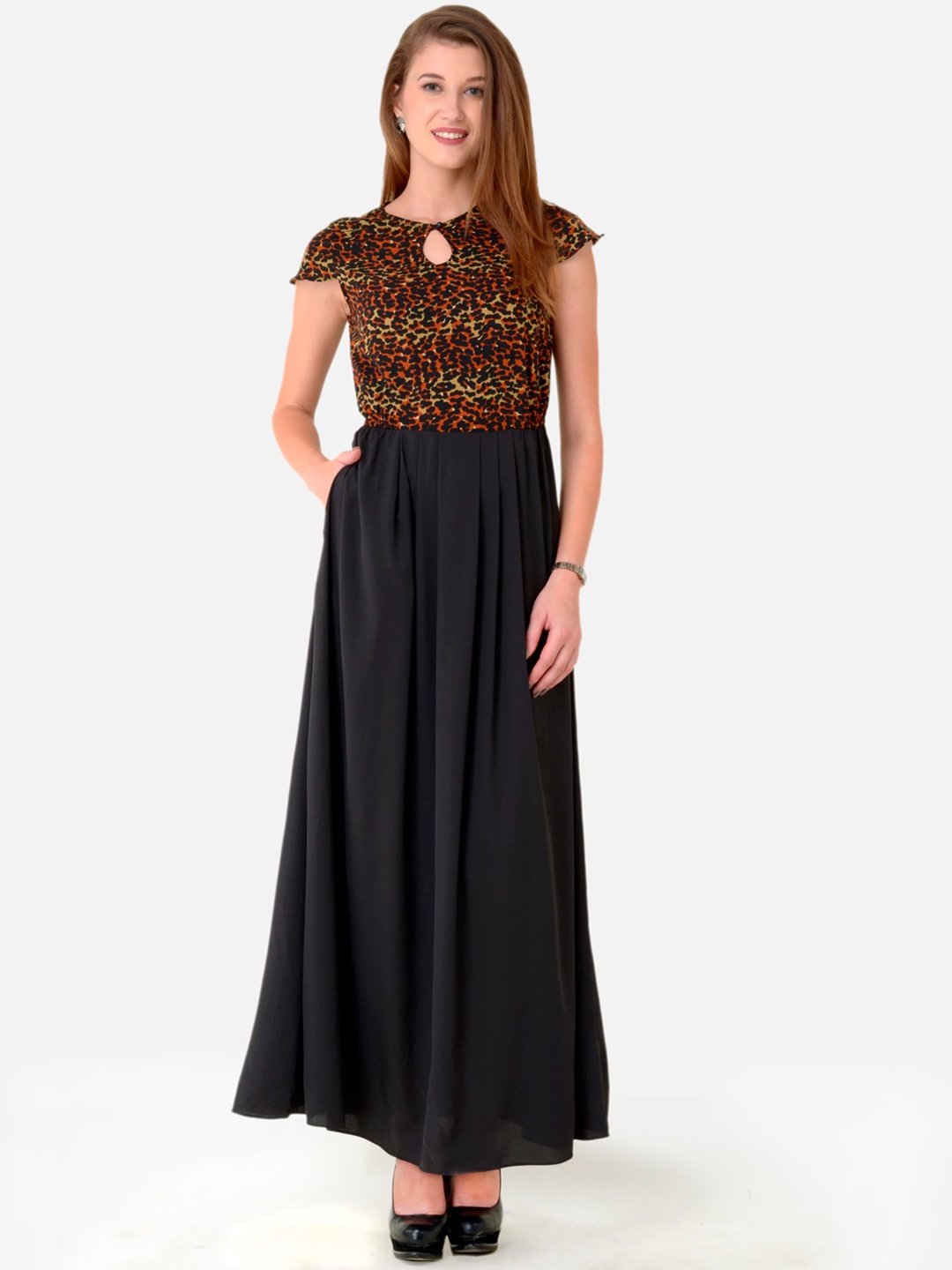 

V&M Women Black Embellished Maxi Dress