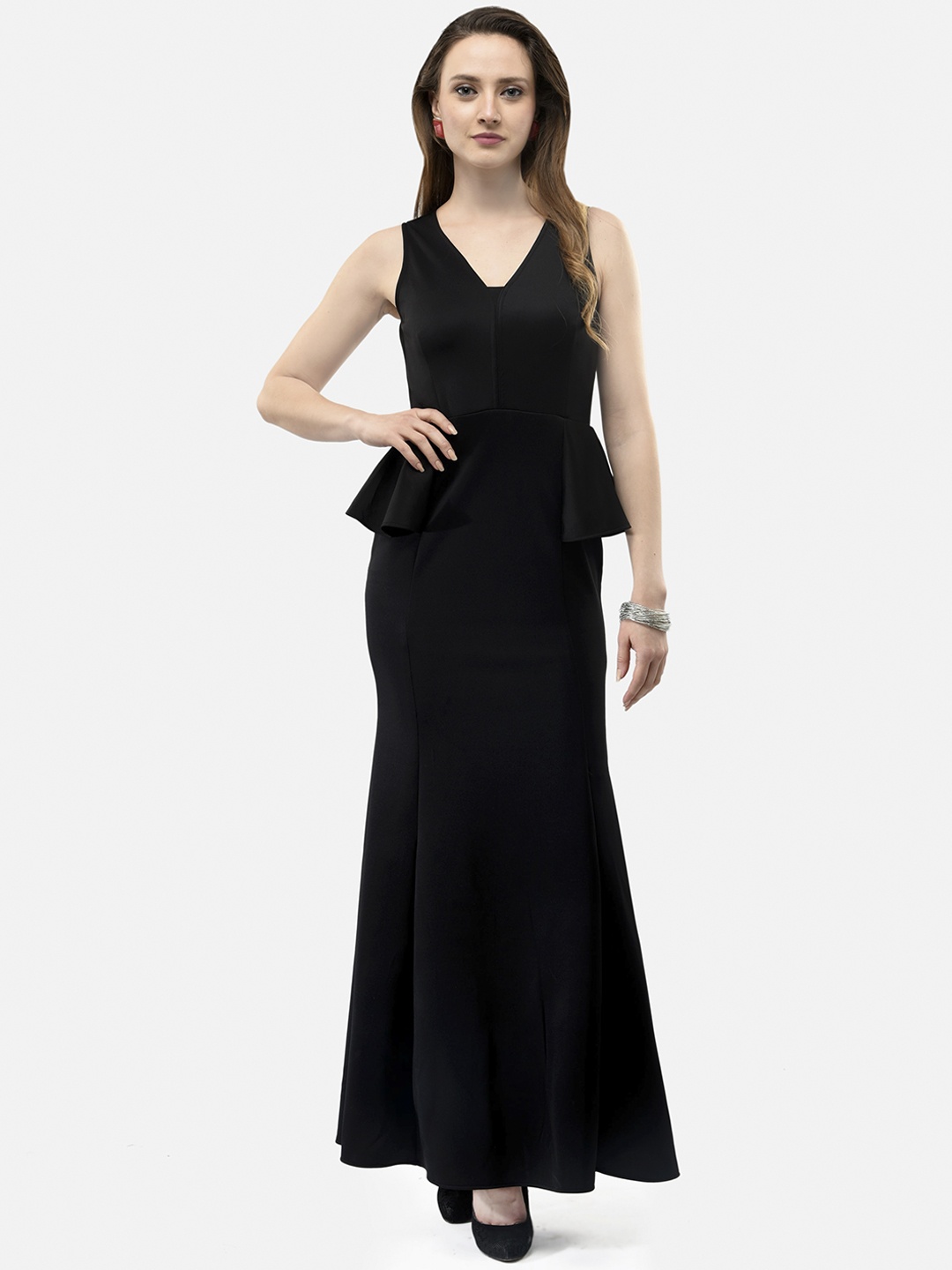 

V&M Women Black Solid Maxi Dress