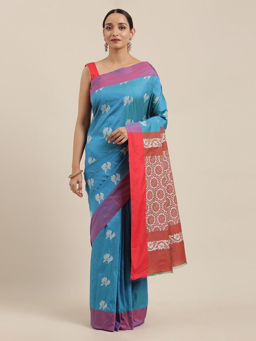

The Chennai Silks Turquoise Blue Woven Design Art Silk Saree