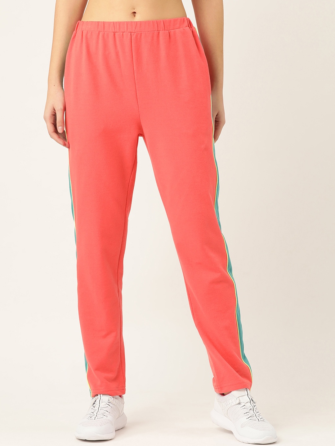 

Laabha Women Pink & Green Solid Straight-Fit Track Pants