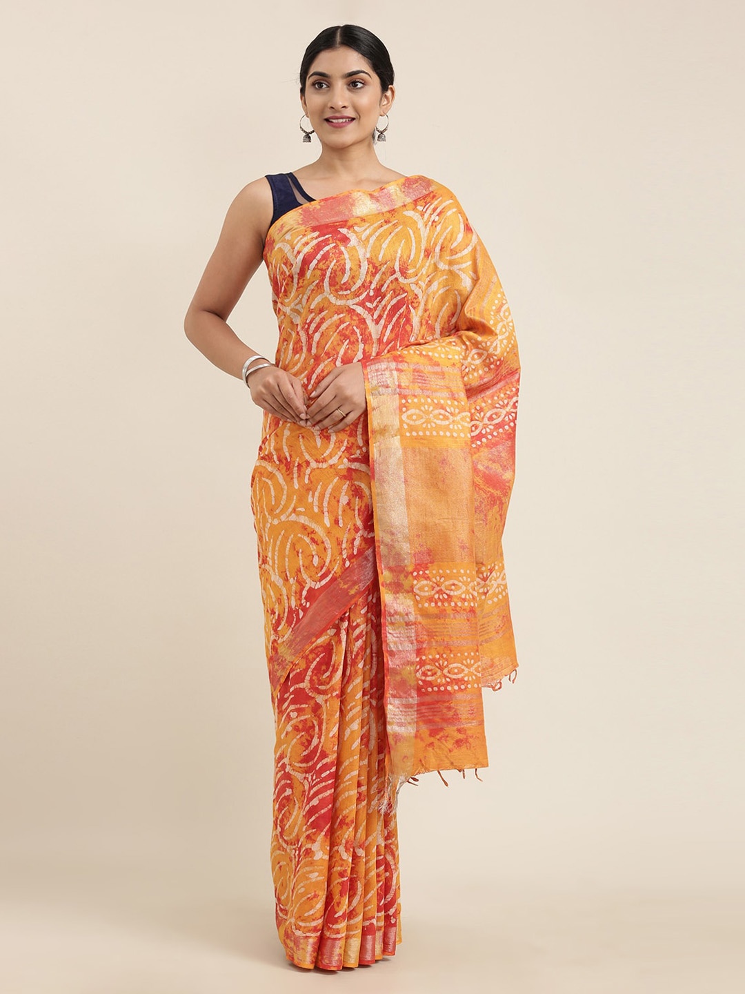 

The Chennai Silks Yellow Printed Pure Cotton Saree