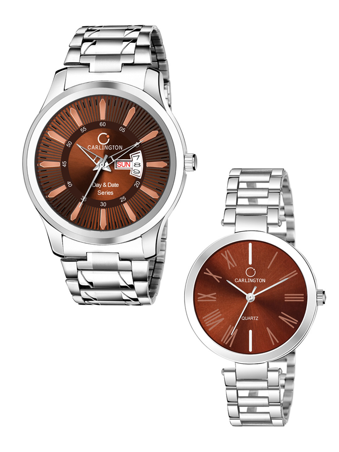 

CARLINGTON Unisex Brown Analogue Watch Combo