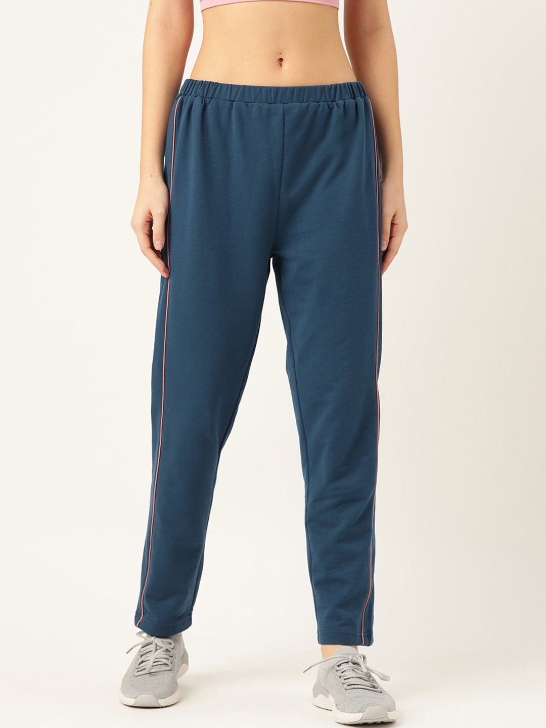 

Laabha Women Teal Blue Solid Straight-Fit Track Pants