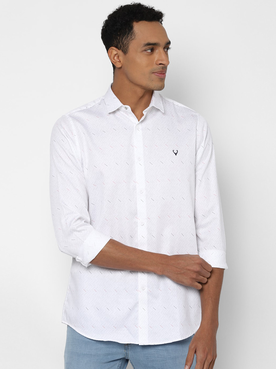 

Allen Solly Men White Slim Fit Printed Casual Shirt
