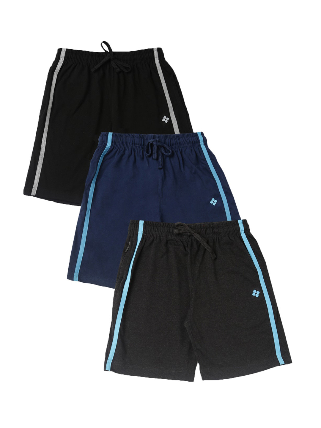 

Dollar Boys Pack Of 3 Black Solid Regular Fit Shorts